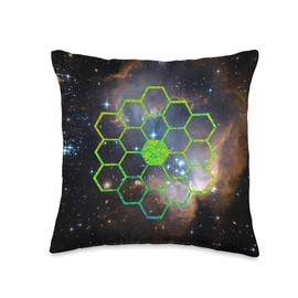 James Webb Space Telescope Explores Cosmos James Webb Space Telescope JWST Throw Pillow, 16x16, Multicolor