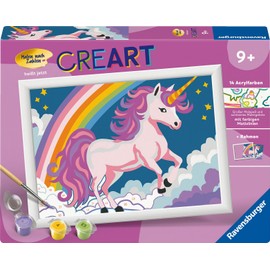 Ravensburger CreArt - 23996 - Pink Unicorn - Painting by Numbers Unicorn for Children from 9 Years, Unicorn Gifts for Girls and Boys