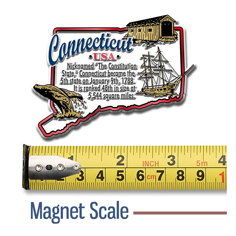 Connecticut Information State Magnet by Classic Magnets, 3.2" x 2.5",