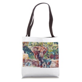 Elephant custom graphic design zoo animal print Adult kids Tote Bag