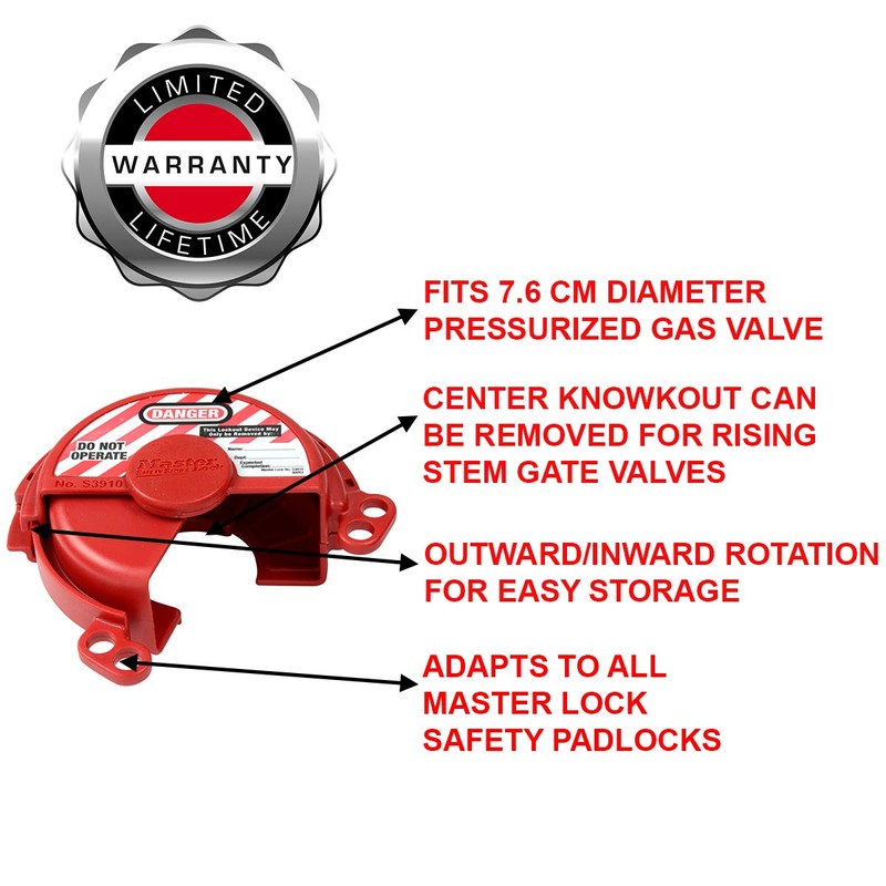 Master Lock S3910 Lockout Tagout Pressurized Gas Valve Lockout