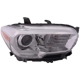 HEADLIGHTSDEPOT Headlight Chrome Bezel CAPA Certified Compatible With Toyota Tacoma 2016-2018 Includes Right Passenger Side Headlamp