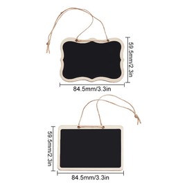 DELORIGIN 2 Styles Mini Chalkboard for Hanging, Pack of 10 Chalkboards, Small for Labelling, Mini Blackboards, Slate Board with Jute Rope for Food Labels, Wedding Parties, Place Cards