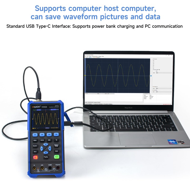 OWON Handheld Oscilloscope, Digital Multi Functional Oscilloscope Multimeters,20000 Counts Portable