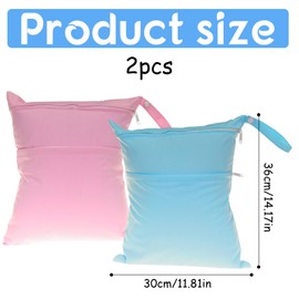 Guyode 2 Stück Wetbag Doppelreiß Verschluss-Design Windeltasche Wasserdicht wasserdichte Tasche Wiederverwendbar für Erwachsene und Kinder Schwimmen Camping Reisen Fitness (Himmelblau, Rosa)