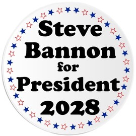 Steve Bannon for President 2028-3 Pack Circle Stickers 3 Inch - USA Election Republican Conservative Vote Support Red White Blue