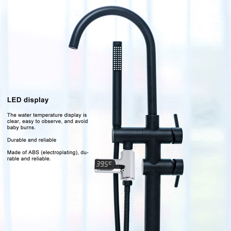 Shower Thermometer LED Display Water Temperature Meter Electroplate ABS Shower