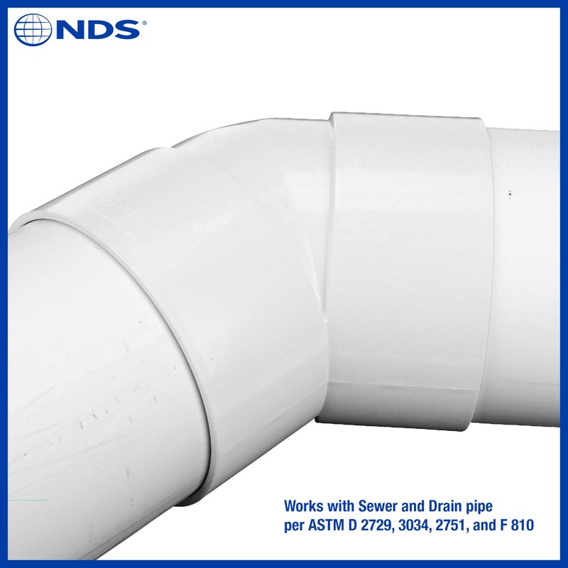NDS 6P03 PVC 45-Degree Elbow, 6-Inch, for Hub X Hub