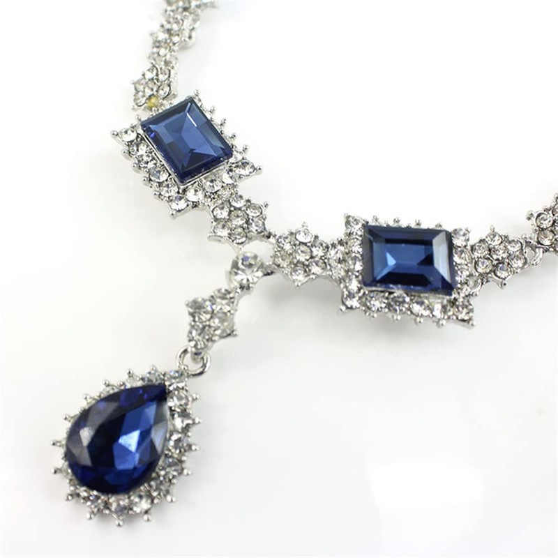JWICOS Juego de collar y pendientes de novia con forma