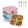 Eidoct 4 Pack Snack Boxes, Reusable Bento Lunch Boxes with
