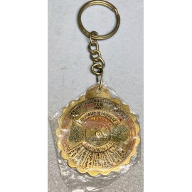 Vintage 30 Year Perpetual Calendar Brass Keychain 1993-2022 India New