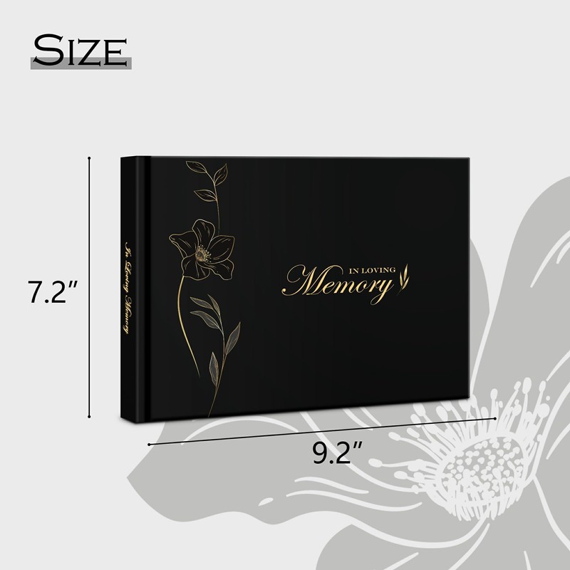 In Loving Memory Funeral Guest Book with Table Sign, Pen