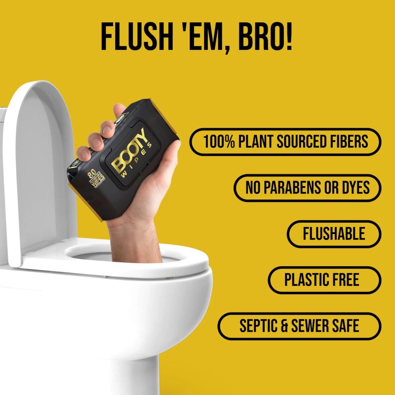 "Flushable Wipes for Men - 80 Count Pack of 4