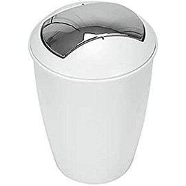 Spirella Atlanta Waste Bin HIPS White Chrome Height 30 cm x Width 20 cm