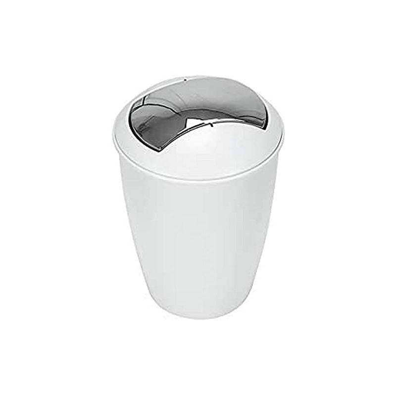 Spirella Atlanta Waste Bin HIPS White Chrome Height 30 cm