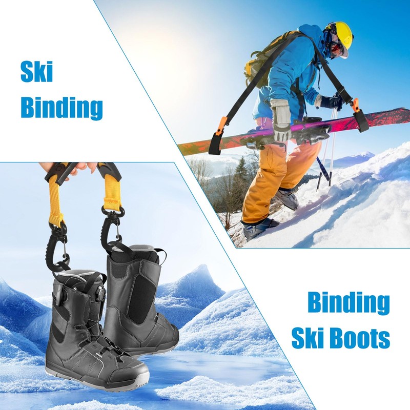 DELAESI Ski Straps 2 Pieces Adjustable Ski Carrier Strap Cushioned