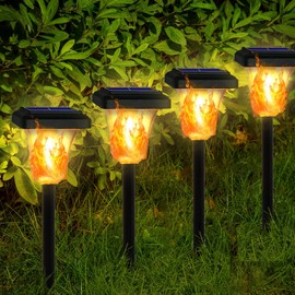 Swingers Solar Lights Outdoor,with Upgraded 2nd-gen Flame tech,LED Solar Torch Lights with Flickering Flame,Waterproof Outdoor Garden Light for Christmas, Garden, Landscape, Path, Yard, Patio (4)