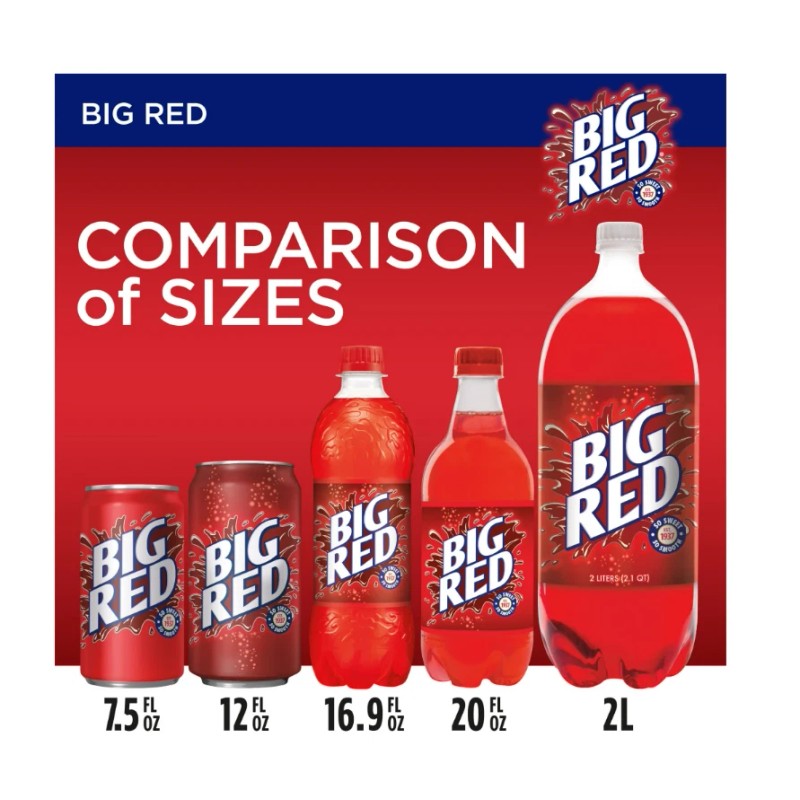 Big Red Soda Pop, 7.5 fl oz, 10 Pack Cans
