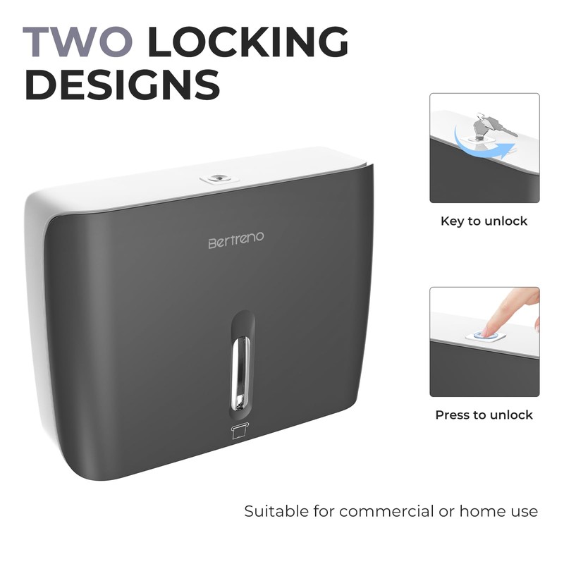Bertreno Commercial Paper Towel Dispenser Wall Mount Paper Hand Towel