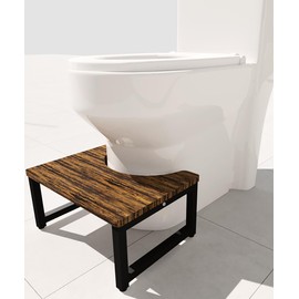 Ardier 7 Inch Height Bathroom Toilet Stool, Versatile Stool for Adults, Seniors & Children,Portable Poop Stool for Bathroom Withstands up to 330 lbs, Black