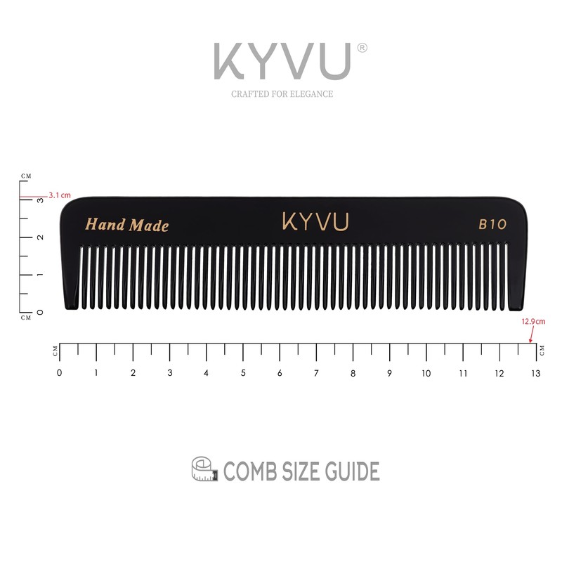 KYVU B10 Black Coarse-Tooth Hair Comb for Men & Women,