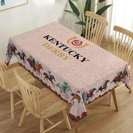 Heyfary Kentucky Derby Tablecloth Horse Racing Birthday Party Decoration Home Kitchen Dining Room Table Decor (60''×84'')