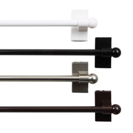 A&F Rod Decor - Magnetic Curtain Rod, 28-48 inch - Cocoa