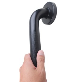 IMPEU 18-inch Bathtubs Shower Grab Bar, 1.25-Inch Diameter Elderly Bathroom Saftey Hand Rail, Great for Towel Bar, Door Handle, Anti-Slip Design, Matte Black Finish