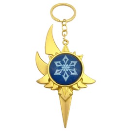 MTUERANC Keychain, Genshin Impact Vision Keychain, God's Eye Keyring, Gold-plated Key Chain, Cool Cosplay Gifts for Husband, Boyfriend. Gold-plated,Christmas Gift