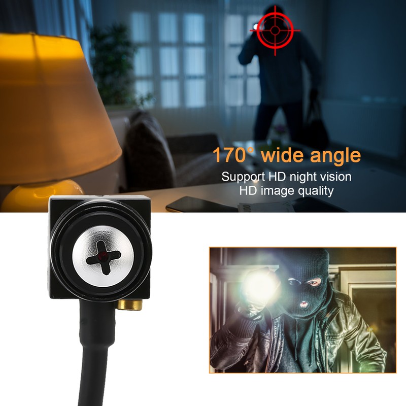 Mini Security Camera Waterproof Night Vision 170° Wide Angle NTSC