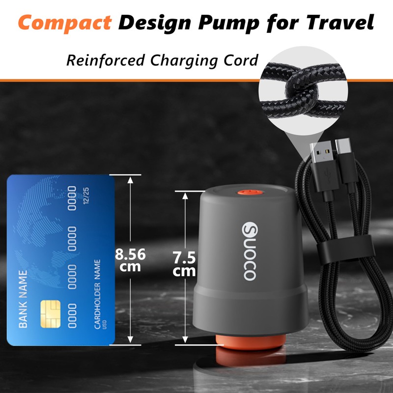 SUOCO Travel Vacuum Pump for Vacuum Storage Bags | Mini