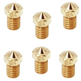 3D FREUNDE 6 x 0.4 mm Set J-head E3D V5/V6 Bowden RepRap Extruder Hotend Nozzle Brass for 1.75 mm Filament 3D Printer Nozzle M6