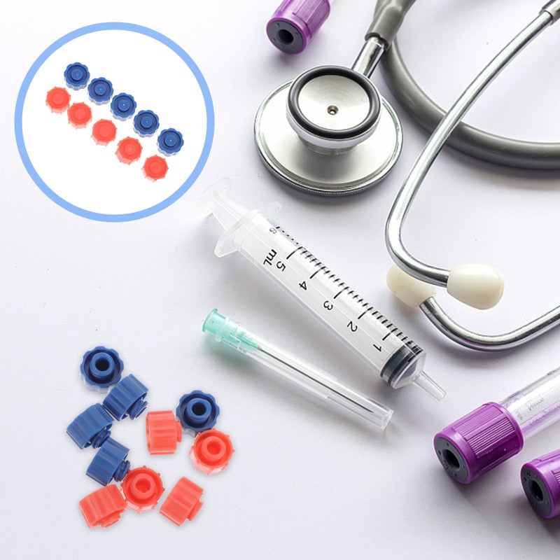 100pcs Plug Luer Lock Caps for Feeding Tubes Plastic Caps