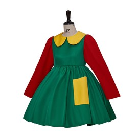 MelangCos La Chilindrina - Disfraz para mujer, vestido Chilindrina para Halloween, Navidad (XS, verde)