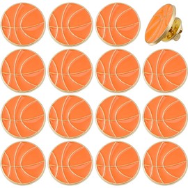 DICOSMETIC 16 Stück Legierung Sport Pins Sport Reversnadel Emaille Sport Pins 1.8cm Runder Metall Pin Für Hut Shirt Cartoon Sport Liebhaber Geschenk Für Männer Frauen Broschen Accessoires Basketball