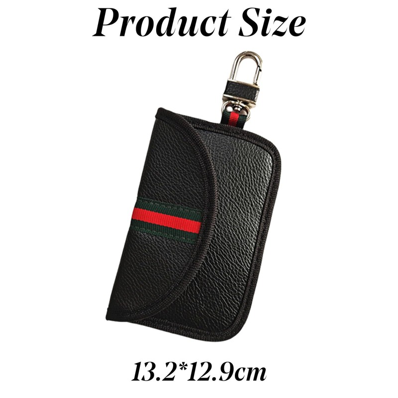Faraday Leather Car Key Case RFID Remote Key Shielding, black,