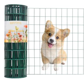 Green PVC Coated Welded Wire Fencing, 48in High x 50ft Long, 2 inch x 4 inch 12.5GA 2/3/4/5/6 Ft Tall Welded Wire Fence Rolls, Green Metal Garden Fence Wire Roll Garden Fencing for Yard