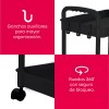 Carrito Auxiliar Organizador Almacenaje Multiusos 3 Niveles Color Negro