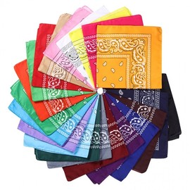 New Polyester Print Square Towel Outdoor Sports Headscarf All-Match Football Headband 54*54cm/White 15ea