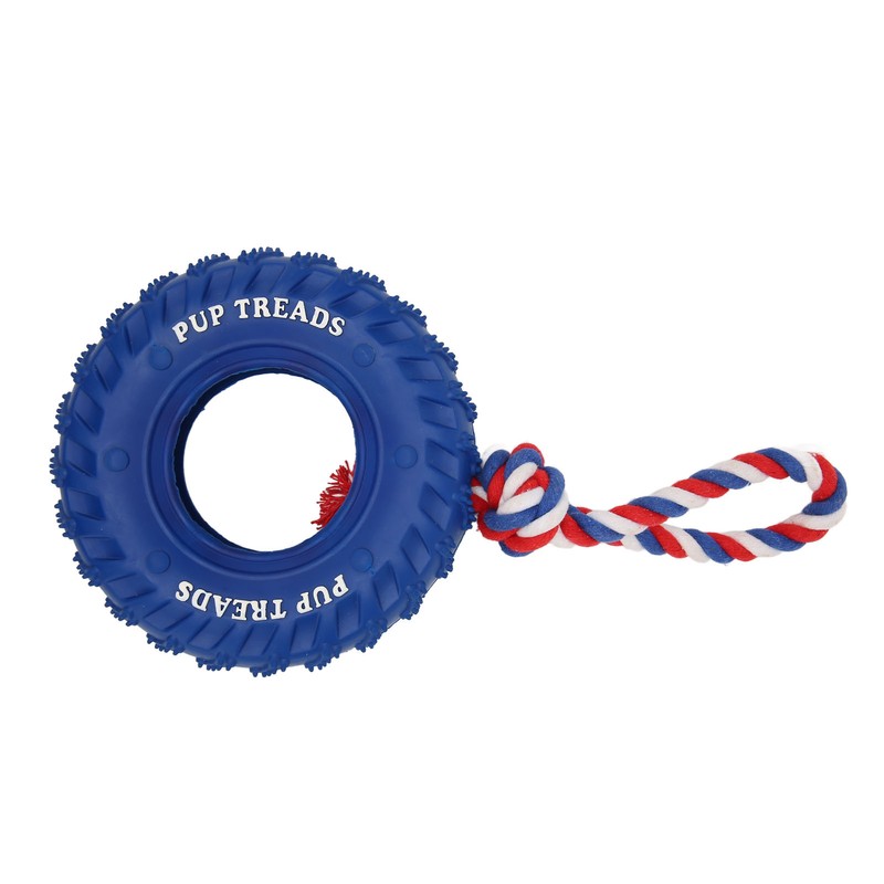 Dog Tire Chewing Toy Bite Resistant Treat Dispensing Rubber Aggressive