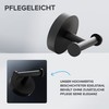 ovimar Vigra Double Towel Hook for Drilling Stainless Steel Black