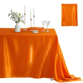 Counfeisly - Juego de 1 mantel cuadrado de satén suave y sedoso, manteles de comedor de satén para decoración de mesa de banquete de boda, comedor, uso en interiores y exteriores, 52 x 52 pulgadas,