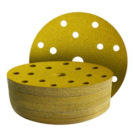 GZKTY 50Pcs 150mm Sanding Discs - Professional Grit 80 Sanding Discs - 15 Hole for Random Orbital Sander - Aluminium Oxide Abrasive Car Dry Sanding Sand