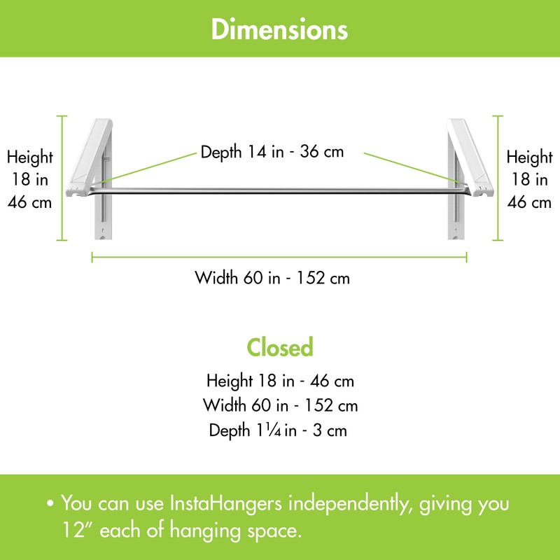 QuikCLOSET Wall Mounted Clothes Drying Rack – Space-Saving Laundry Drying
