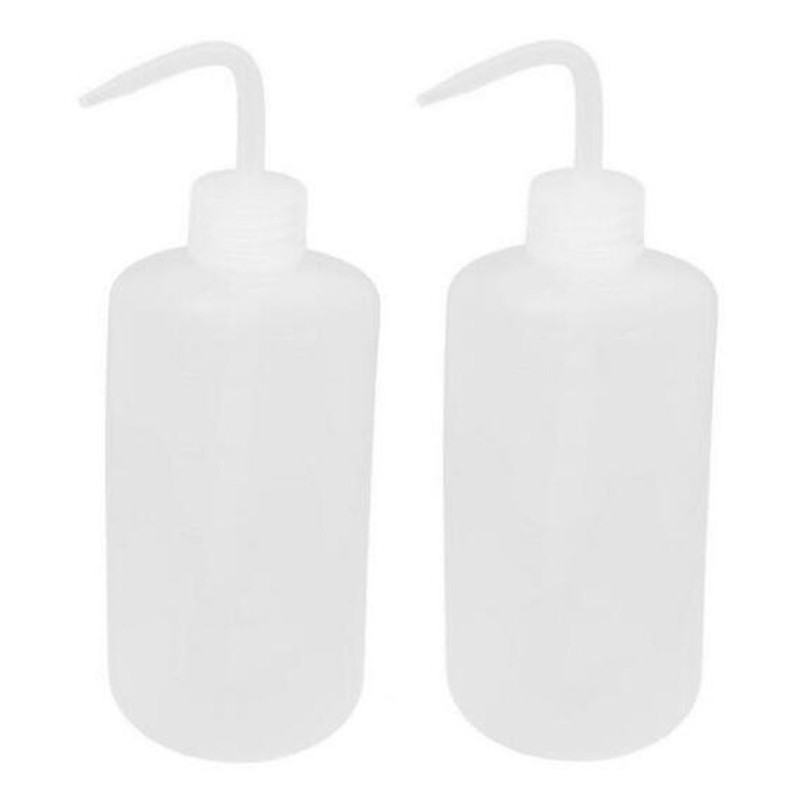 2 PCS 500ML 17.6OZ Plastic White Translucent Squeeze Wash Bottles
