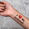 4 x 'I Love My Girlfriend' Temporary Tattoos - Water