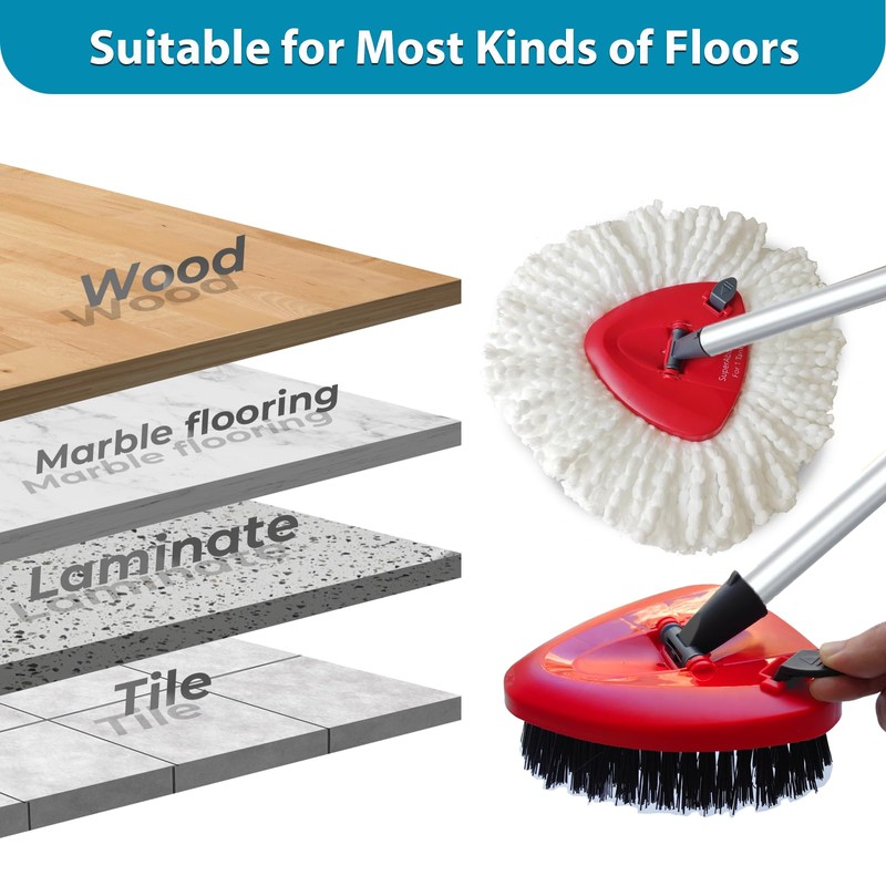 4 Pack Spin Mop Replacement Head Compatible with O Cedar