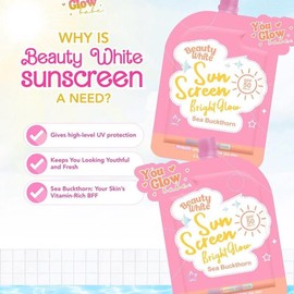 You Glow Babe Beauty White Sunscreen Bright Glow SPF 50 PA+++ with Sea Buckthorn – Twin Pack 25g x 2, Sun Protection & Radiance Boost