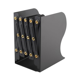 Zosenyer Metal Bookends, Adjustable Bookends, Expandable Book Holder, Book End Can Be Decorated, Suitable for Offices (Black)