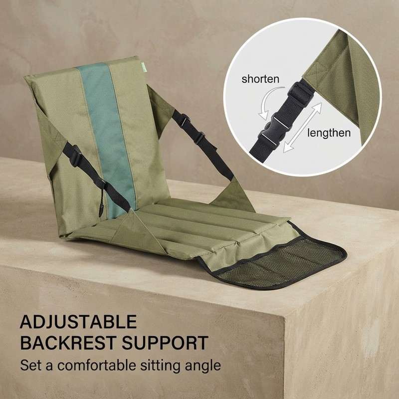 Stadium Cushion Soft Foldable Seat Cushion with Back Support, Foldable